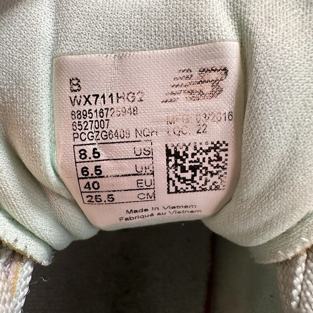 New Balance 711 Training Shoes Women 8.5 Grey Mint Green Mesh Sneakers